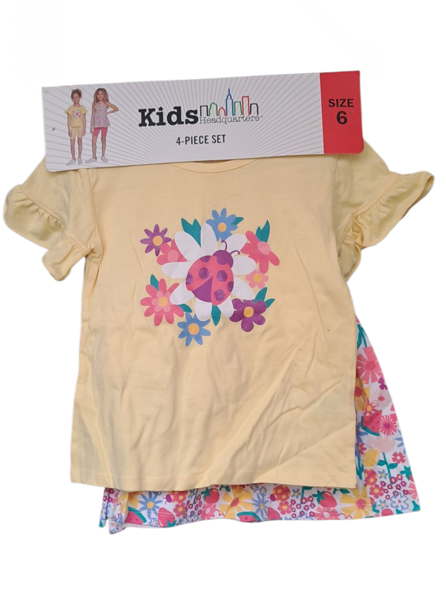 Duo pack conjuntos Kids Headquarters para niñas. 2 outfits coordinados, telas suaves. Ideal para escuela o salidas casuales. Stock limitado. Minicostos RM.