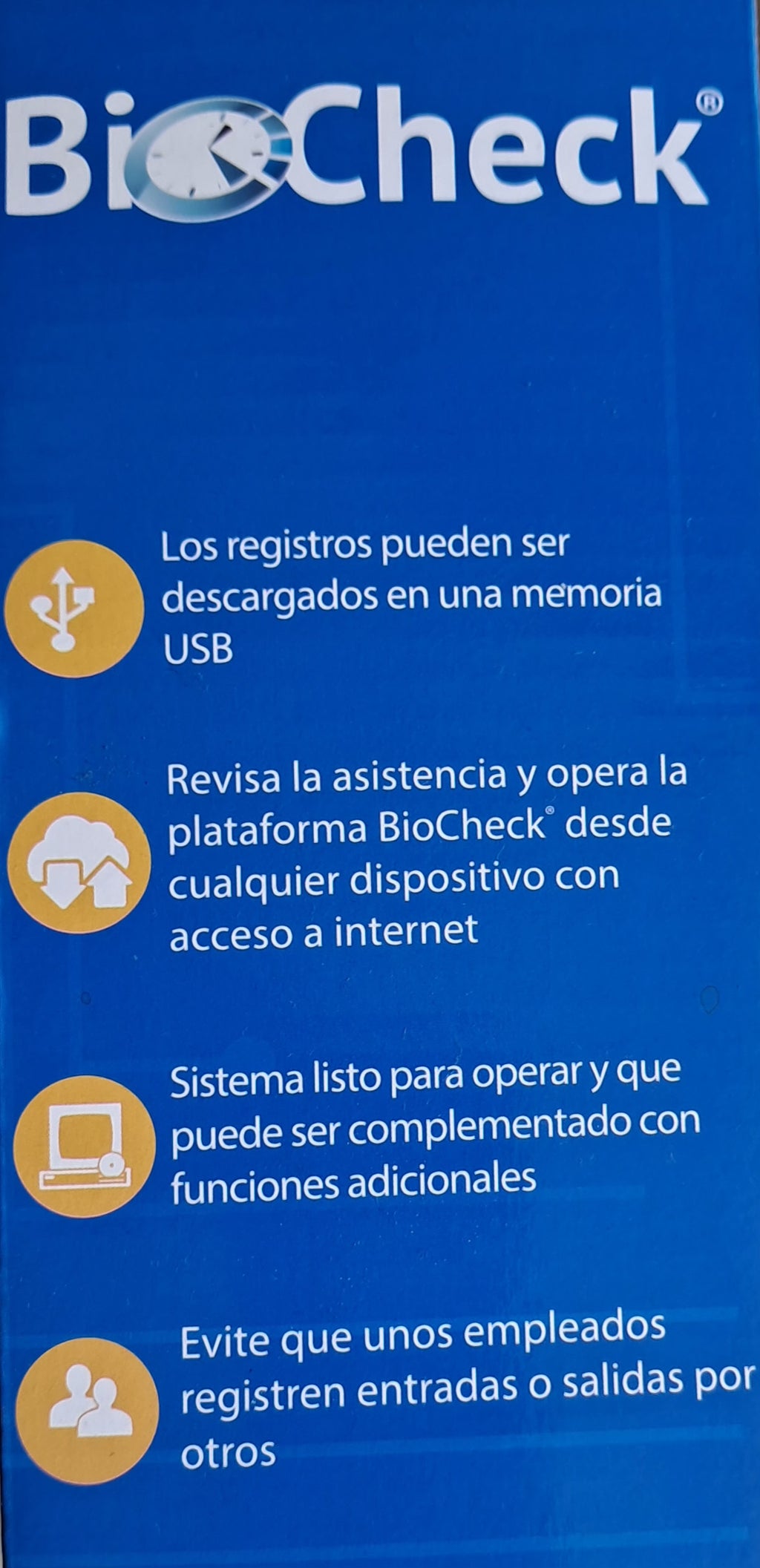 BioCheck Reloj checador de reconocimiento facial