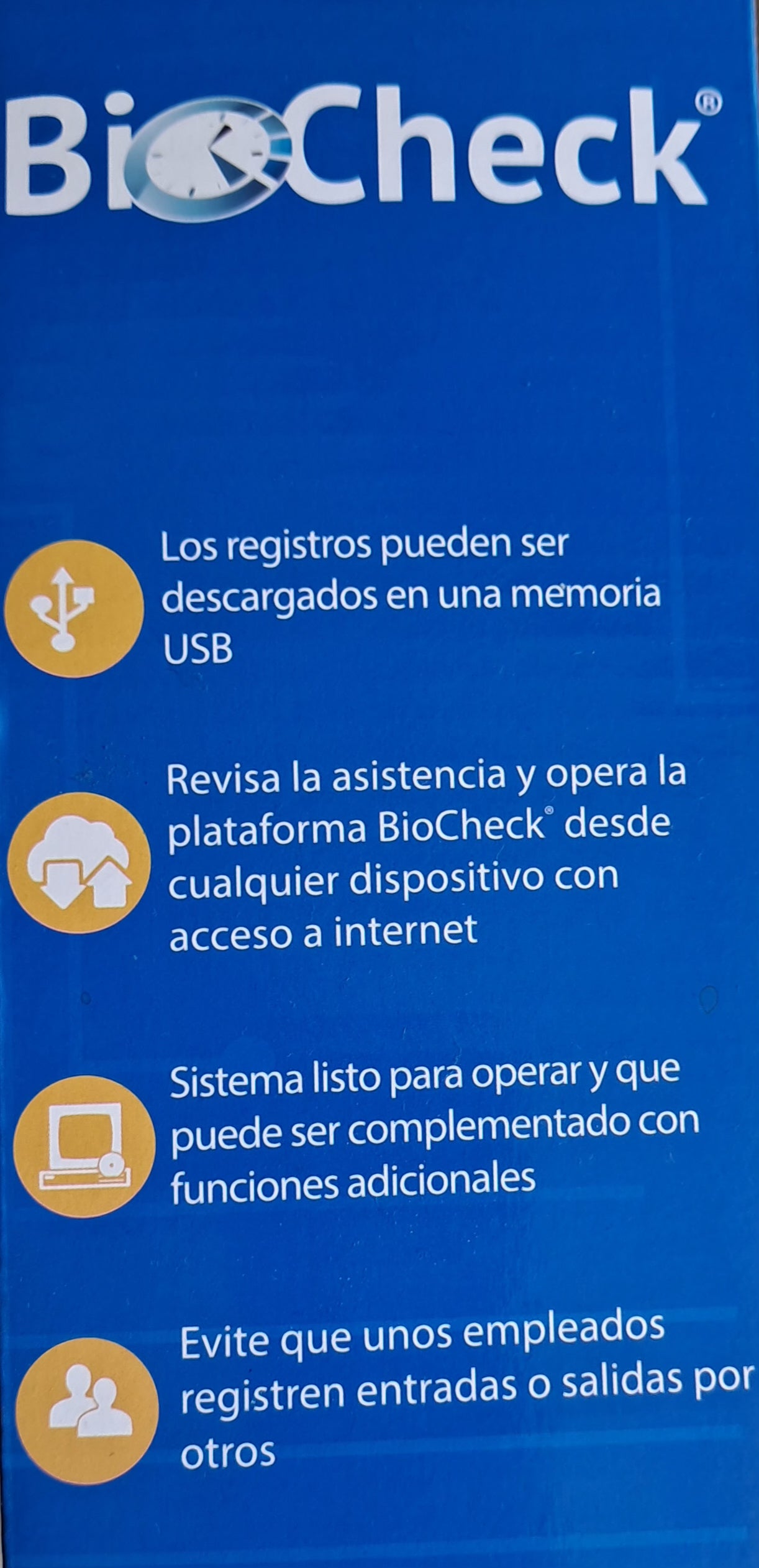 BioCheck Reloj checador de reconocimiento facial