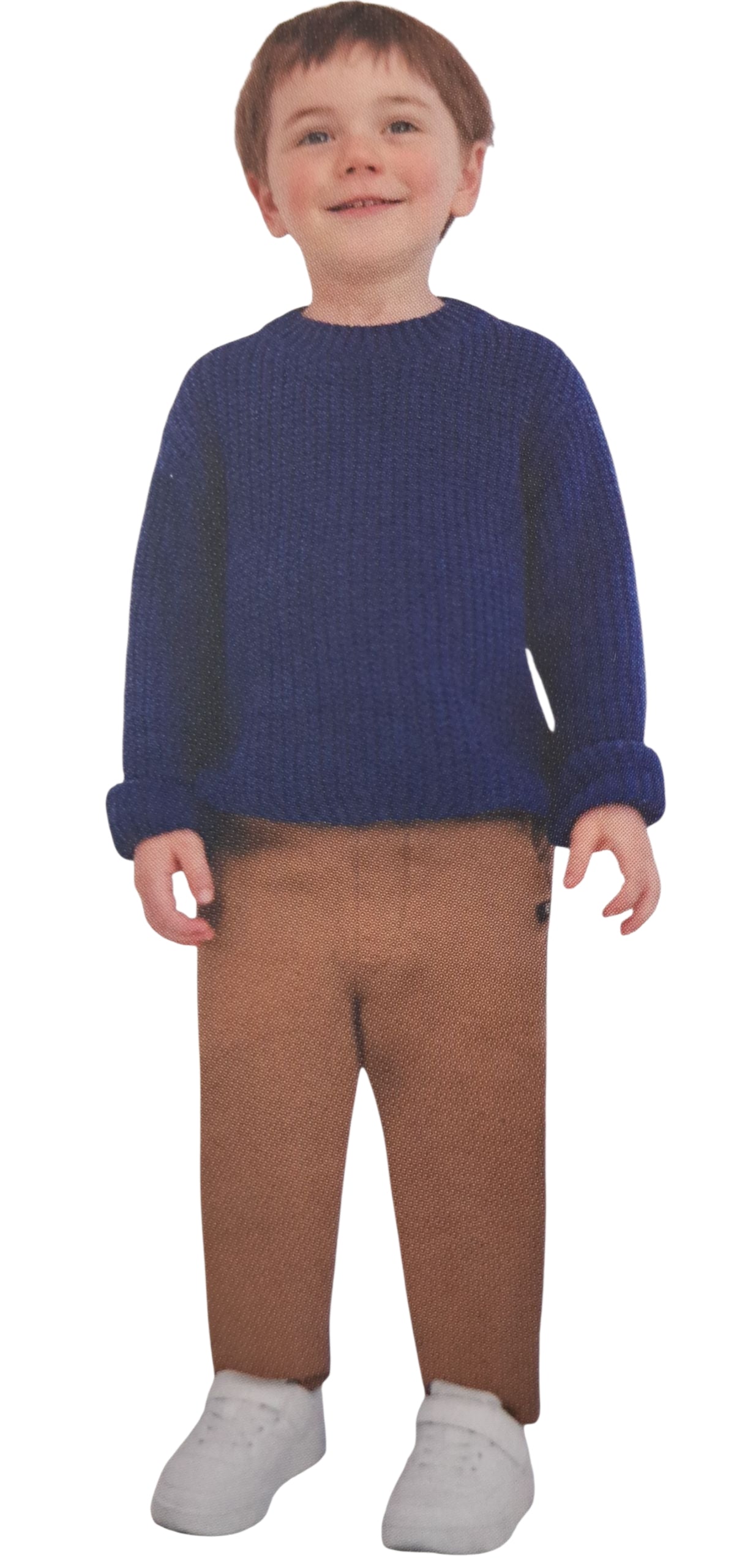 Conjunto DKNY niño 2 piezas talla 4. Suéter de punto azul con logo bordado + pantalón khaki. Elegancia neoyorquina. Precio de liquidación. Minicostos RM.