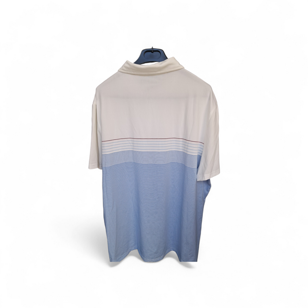 English Laundry - Polo - Líneas Blancas y Azules - Detalle Rojo