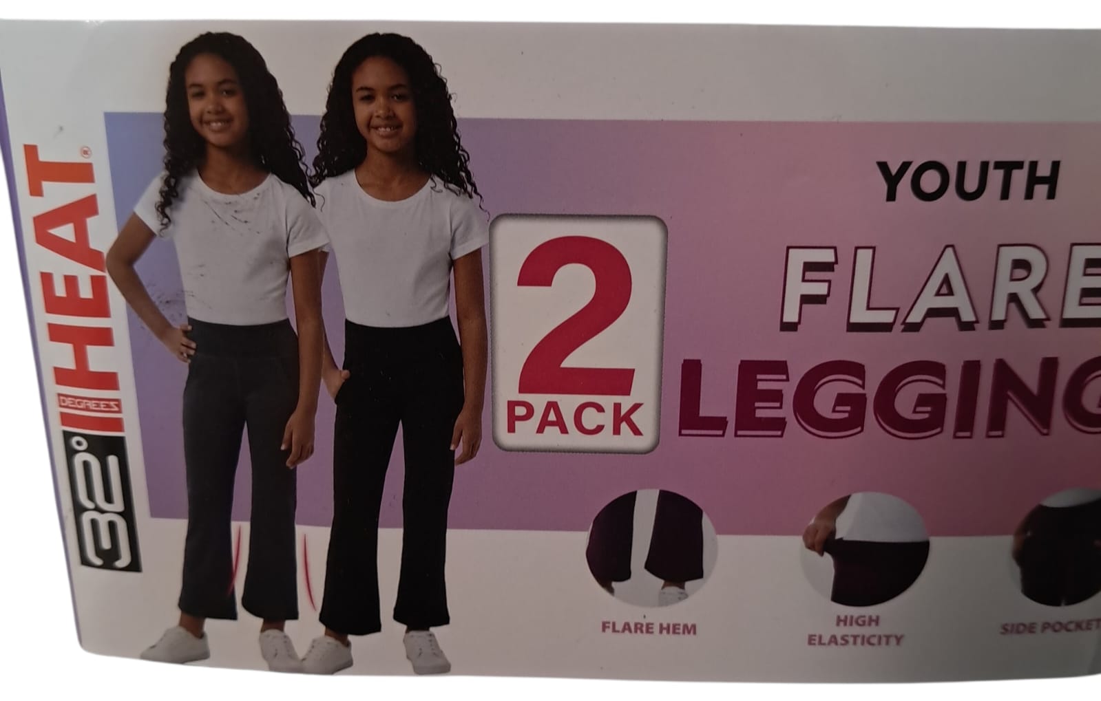 32 Degrees Heat - Leggings Flare - Paquete de 2 - Térmicas - Tallas XCH a M