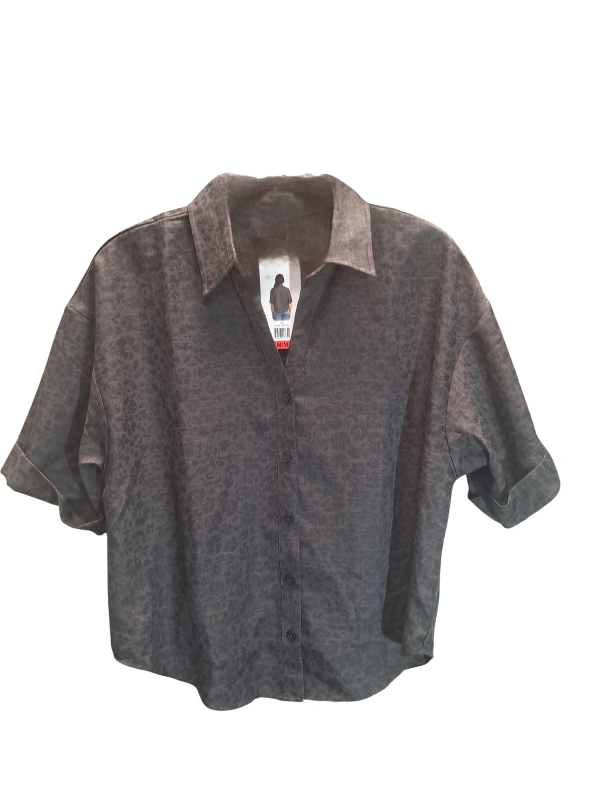 Blusa Casual Boston Traders Mujer | Colores Gris y Marrón | Talla Mediana | Original