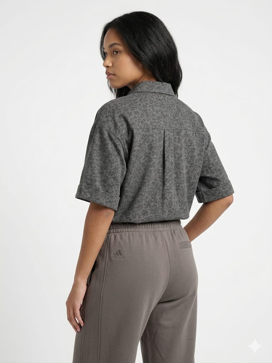 Blusa Casual Boston Traders Mujer | Colores Gris y Marrón | Talla Mediana | Original