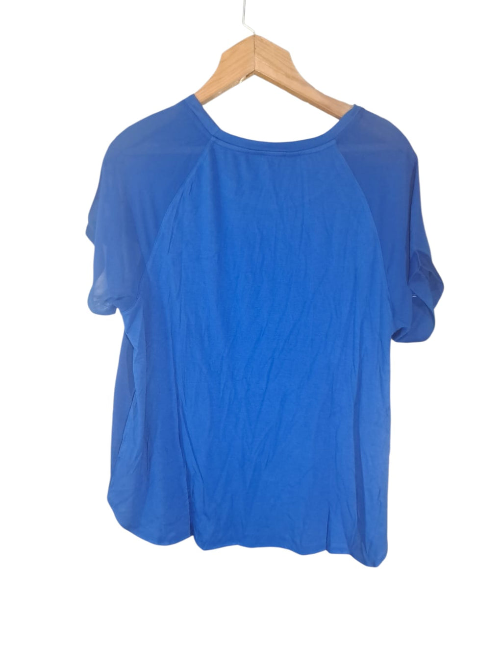 Blusa Elegante Leo Nicole para Dama | Azul Eléctrico y Rojo | Nueva | Tallal L