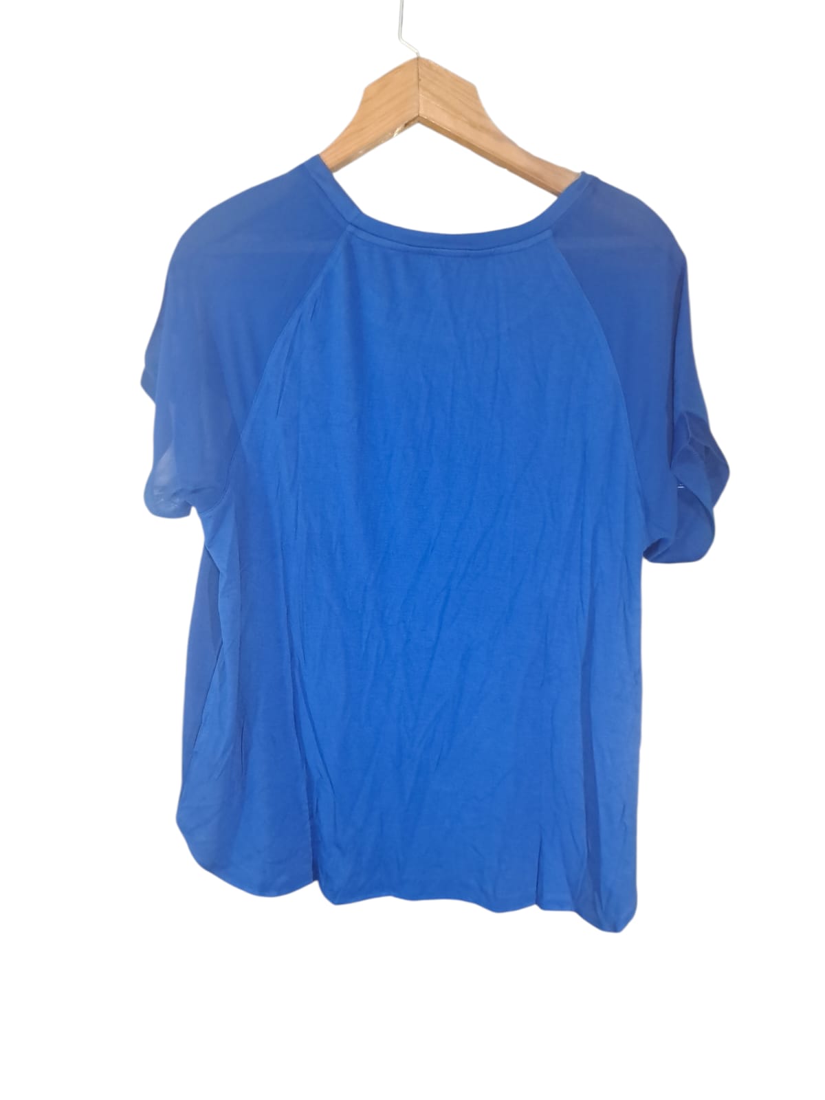 Blusa Elegante Leo Nicole para Dama | Azul Eléctrico y Rojo | Nueva | Tallal L