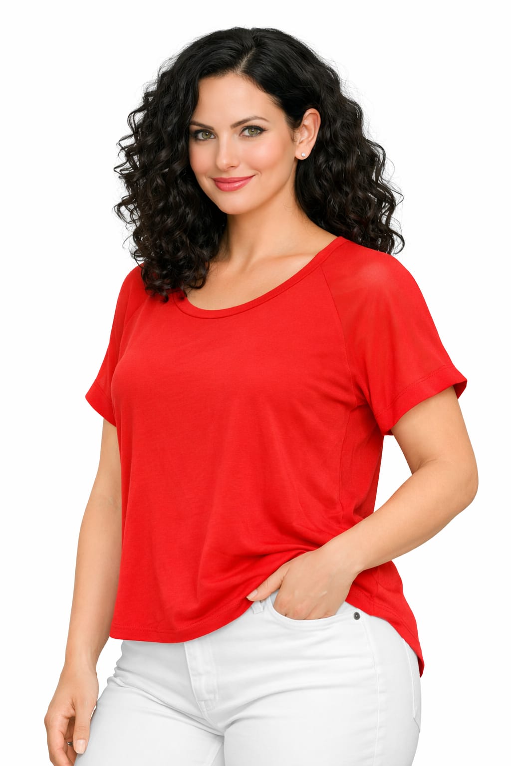 Blusa Elegante Leo Nicole para Dama | Azul Eléctrico y Rojo | Nueva | Tallal L