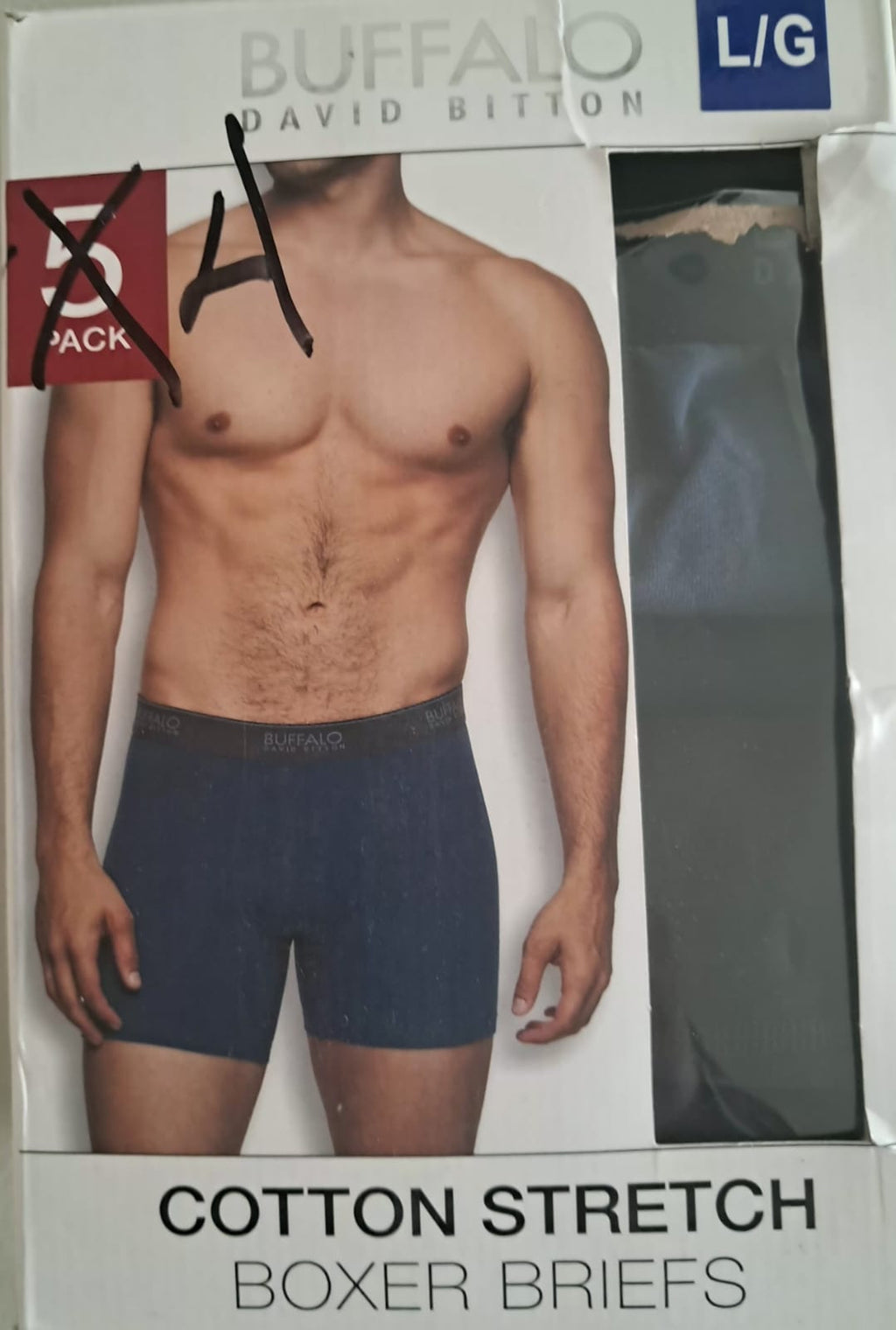 Pack de 4 Bóxers Buffalo David Bitton | Talla L | Azul y Negro | Premium