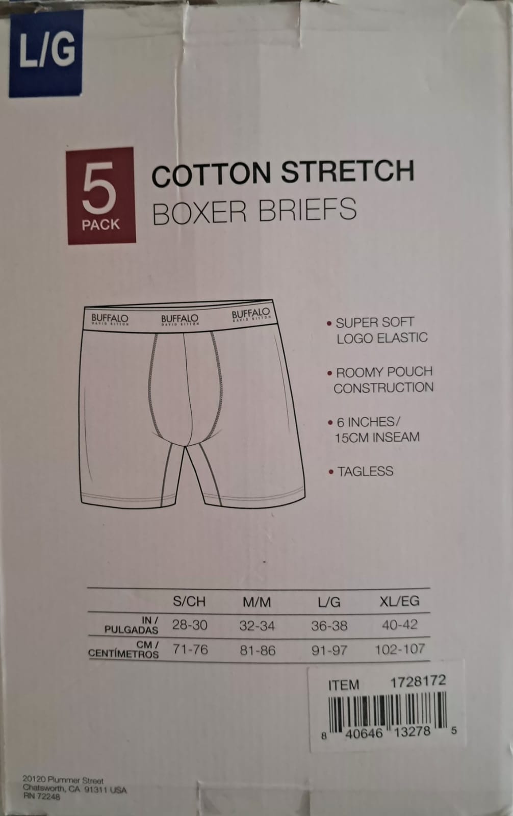 Pack de 4 Bóxers Buffalo David Bitton | Talla L | Azul y Negro | Premium