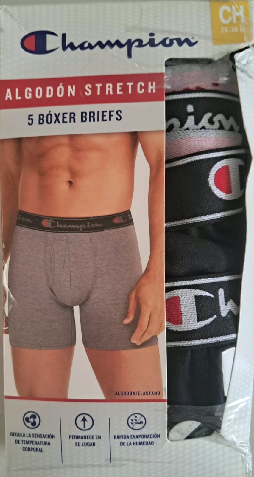 Pack de 5 Bóxers Champion para Caballero | Everyday Comfort | Tallas CH y G