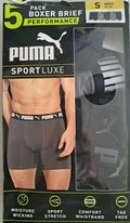 Set 5 Bóxers Deportivos Hombre | Talla Chica (S) | Negro y Gris | Nuevo
