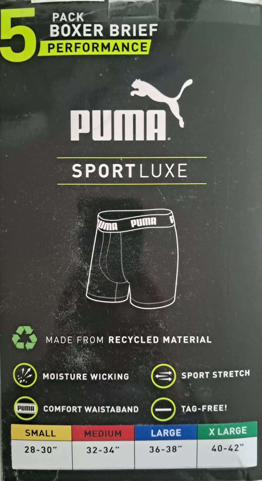 Set 5 Bóxers Deportivos Hombre | Talla Chica (S) | Negro y Gris | Nuevo