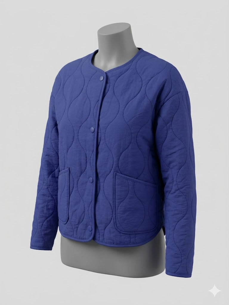 Chamarra Ligera Tahari para Dama | Color Azul Premium | Talla M