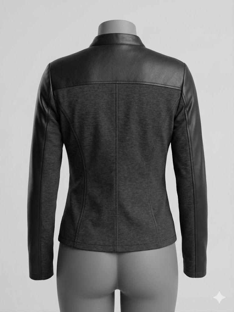 Chamarra Weatherproof Dama | Estilo Piel Color Miel y Negro | Tallas M y XL