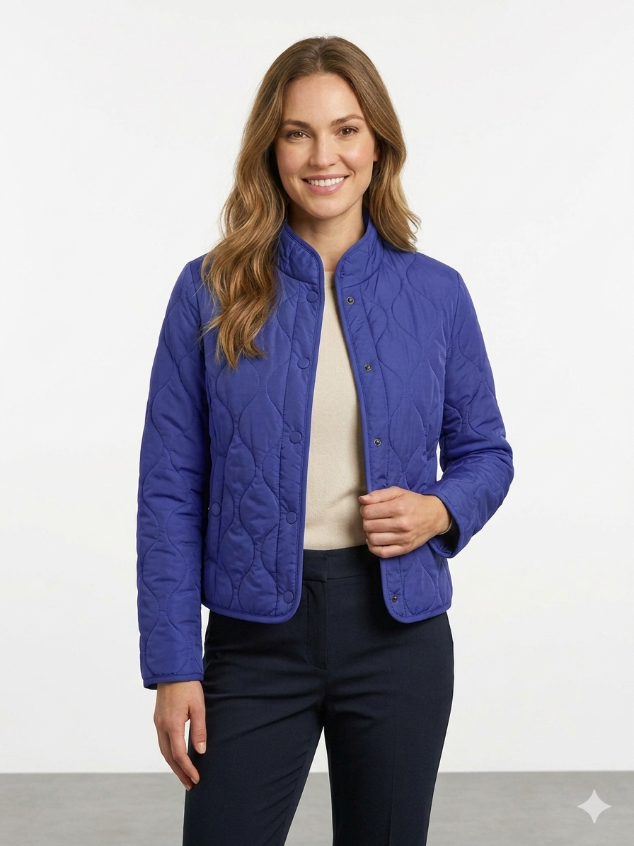 Chamarra Ligera Tahari para Dama | Color Azul Premium | Talla M