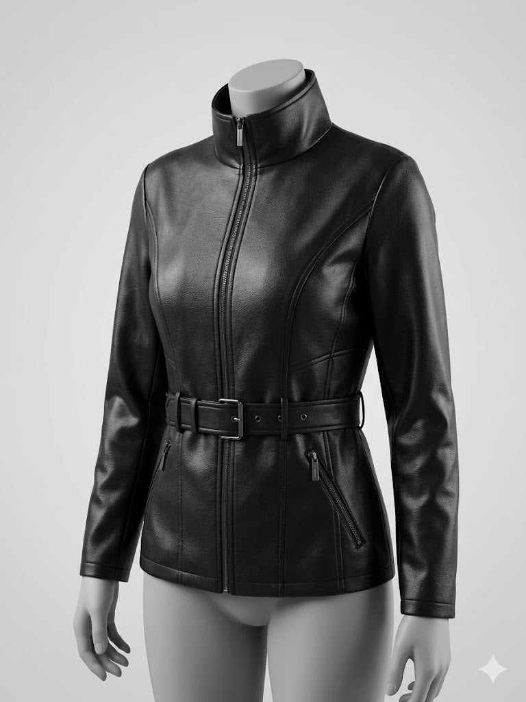 Chamarra Kenneth Cole para Dama | Estilo Piel Color Negro | Talla M