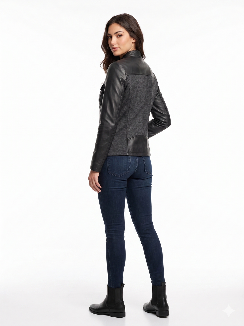 Chamarra Weatherproof Dama | Estilo Piel Color Miel y Negro | Tallas M y XL