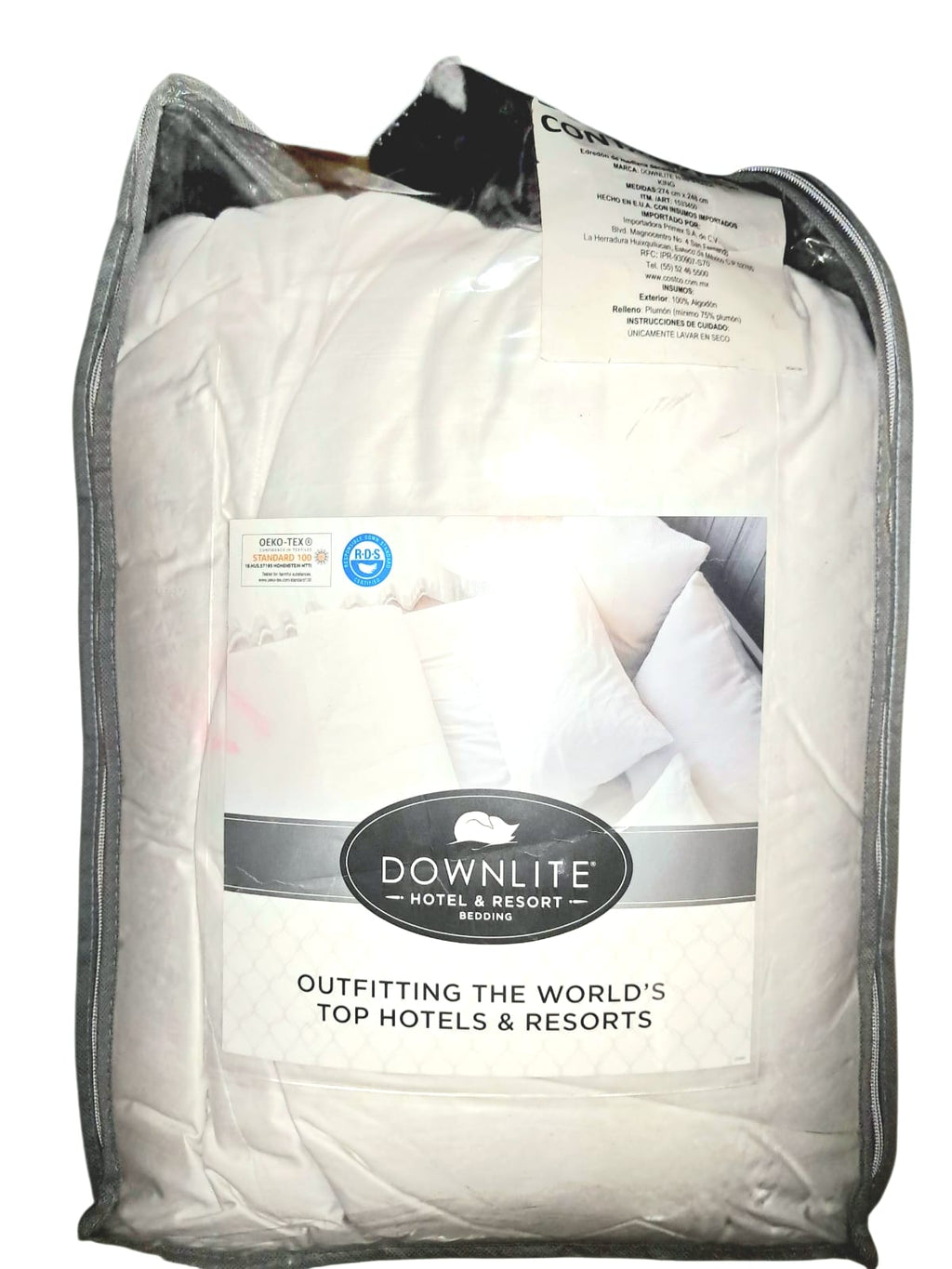 Edredón de Pluma de Ganso Europeo Downlite King | Confort Todo el Año