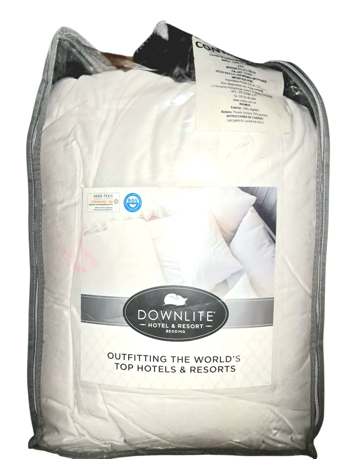 Edredón de Pluma de Ganso Europeo Downlite King | Confort Todo el Año