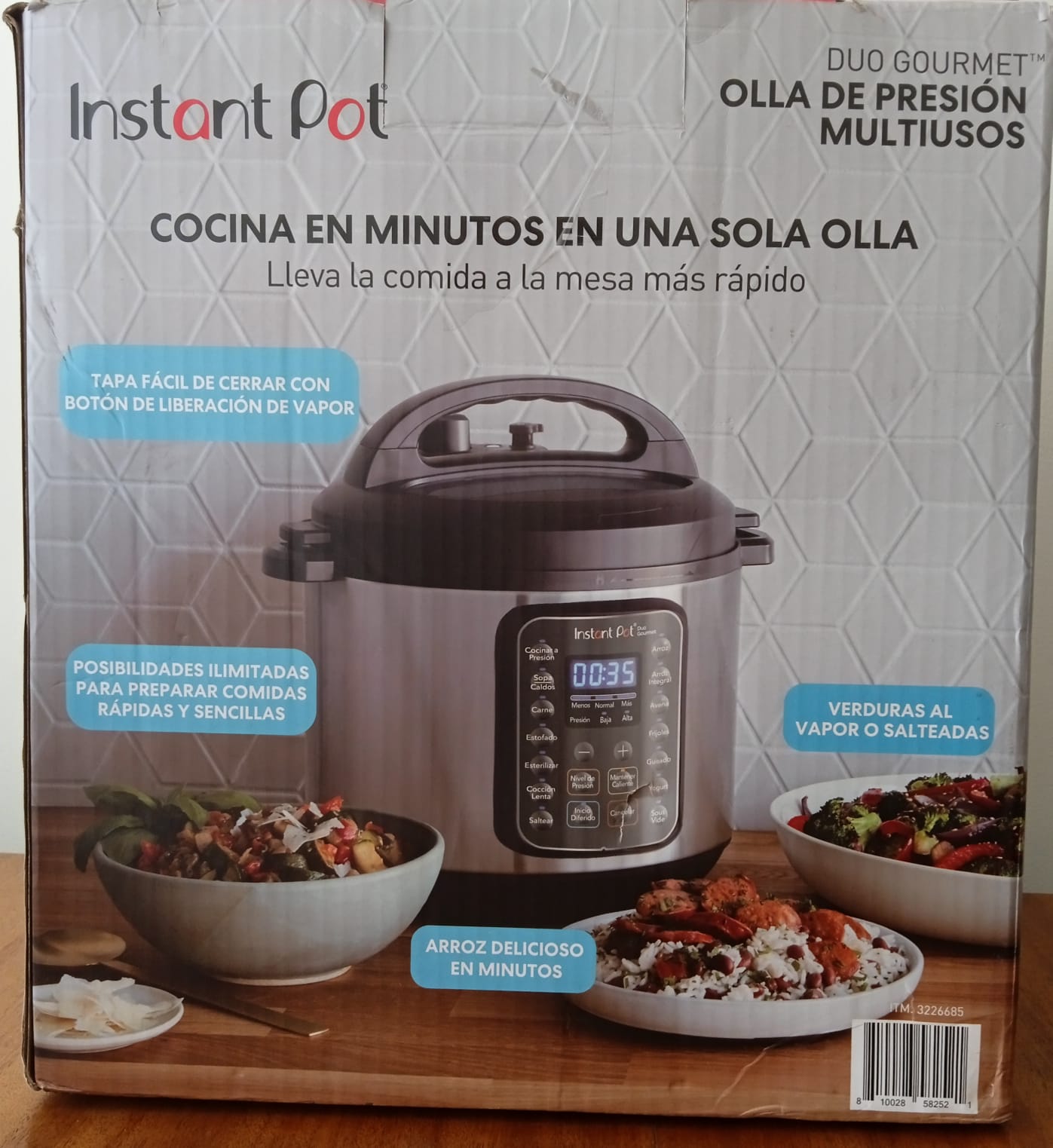 Olla de Presión Multiusos Instant Pot Duo Gourmet – 9 en 1 con 15 Programas Inteligentes