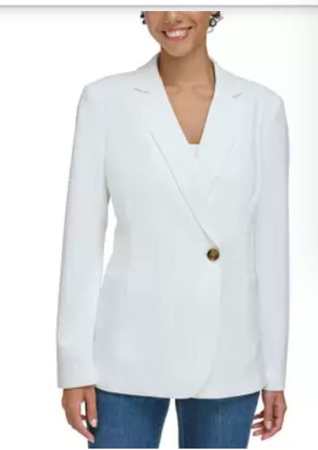 DKNY - Saco Blazer - Cintura Elástica Acanalada - Corte Moderno