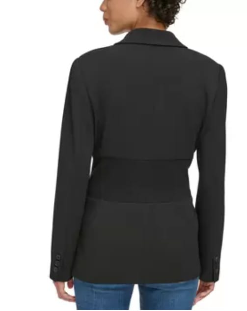 DKNY - Saco Blazer - Cintura Elástica Acanalada - Corte Moderno