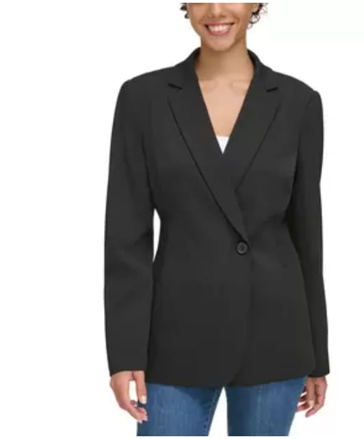 DKNY - Saco Blazer - Cintura Elástica Acanalada - Corte Moderno