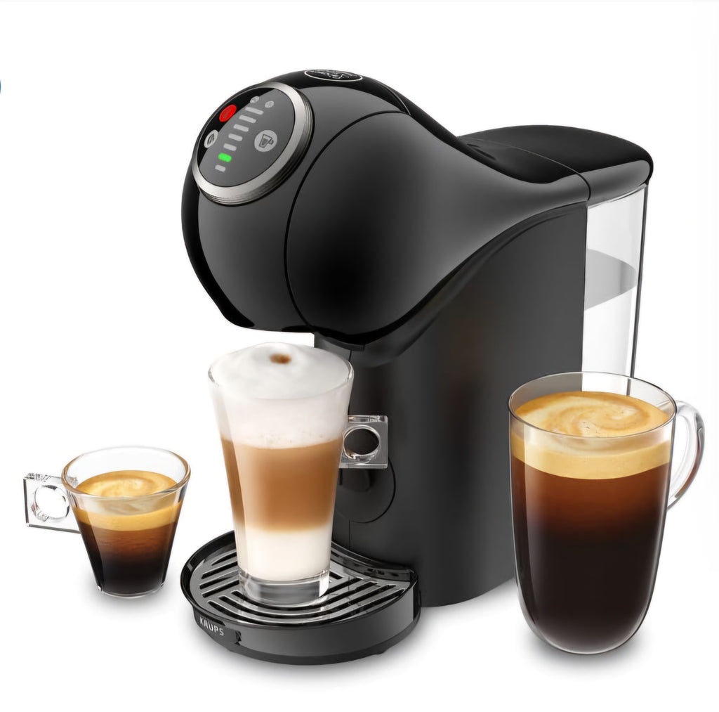 Cafetera Krups Nescafé Dolce Gusto Genio S Plus automática. Diseño compacto, bomba alta presión. Apagado rápido, multibebida. Negra. Minicostos RM.