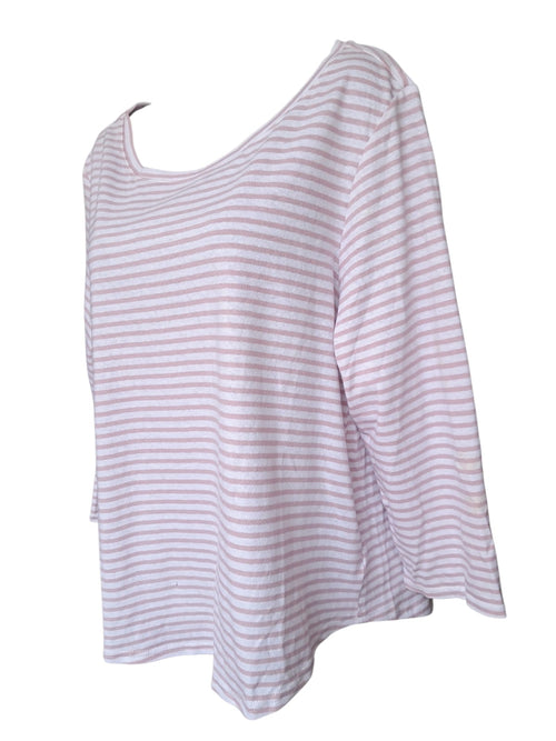 Blusa Jachs Girlfriend para Dama a Rayas - 55% Algodón Premium - Rosa y Blanco