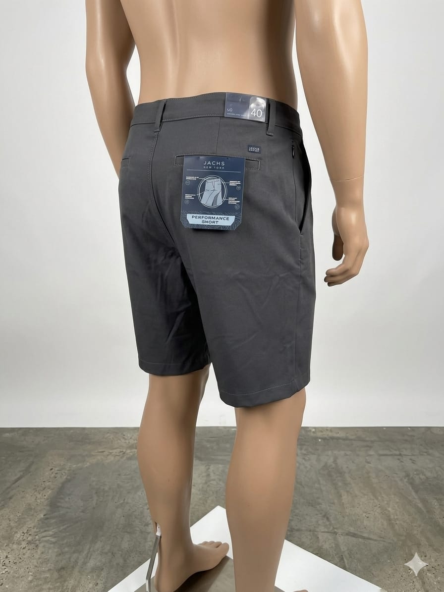 Shorts casuales Jachs NY talla 40. Disponibles en azul claro y carbón. Tela suave, corte versátil, ajuste cómodo. Calidad premium. Minicostos RM.