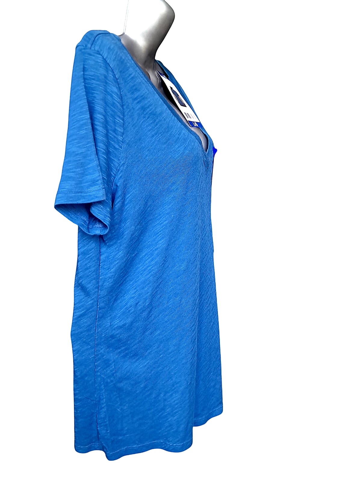 Jezbel - Playera - Cuello en V - Azul - 60% Algodón - Talla G