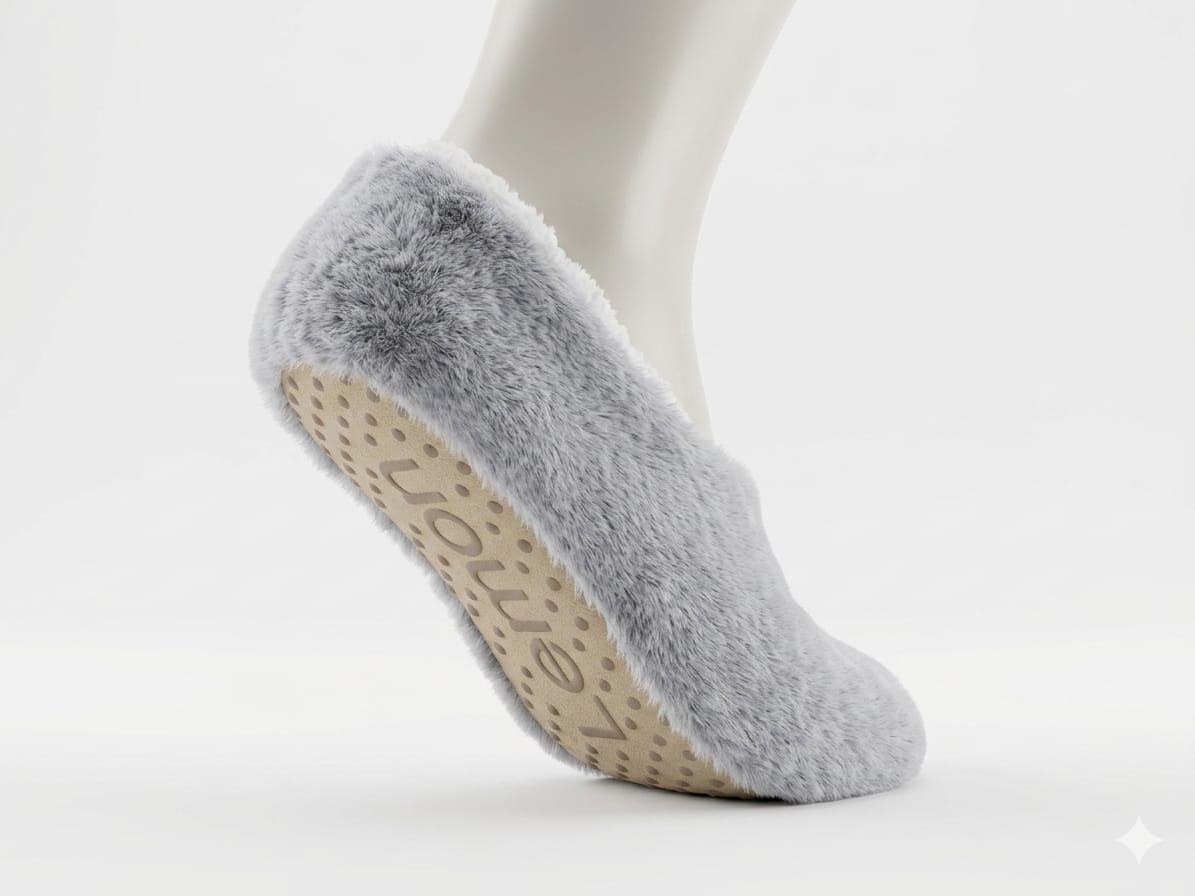 Lemon Slipper Socks con Antideslizante | Lila, Crema y Verde | Nuevas