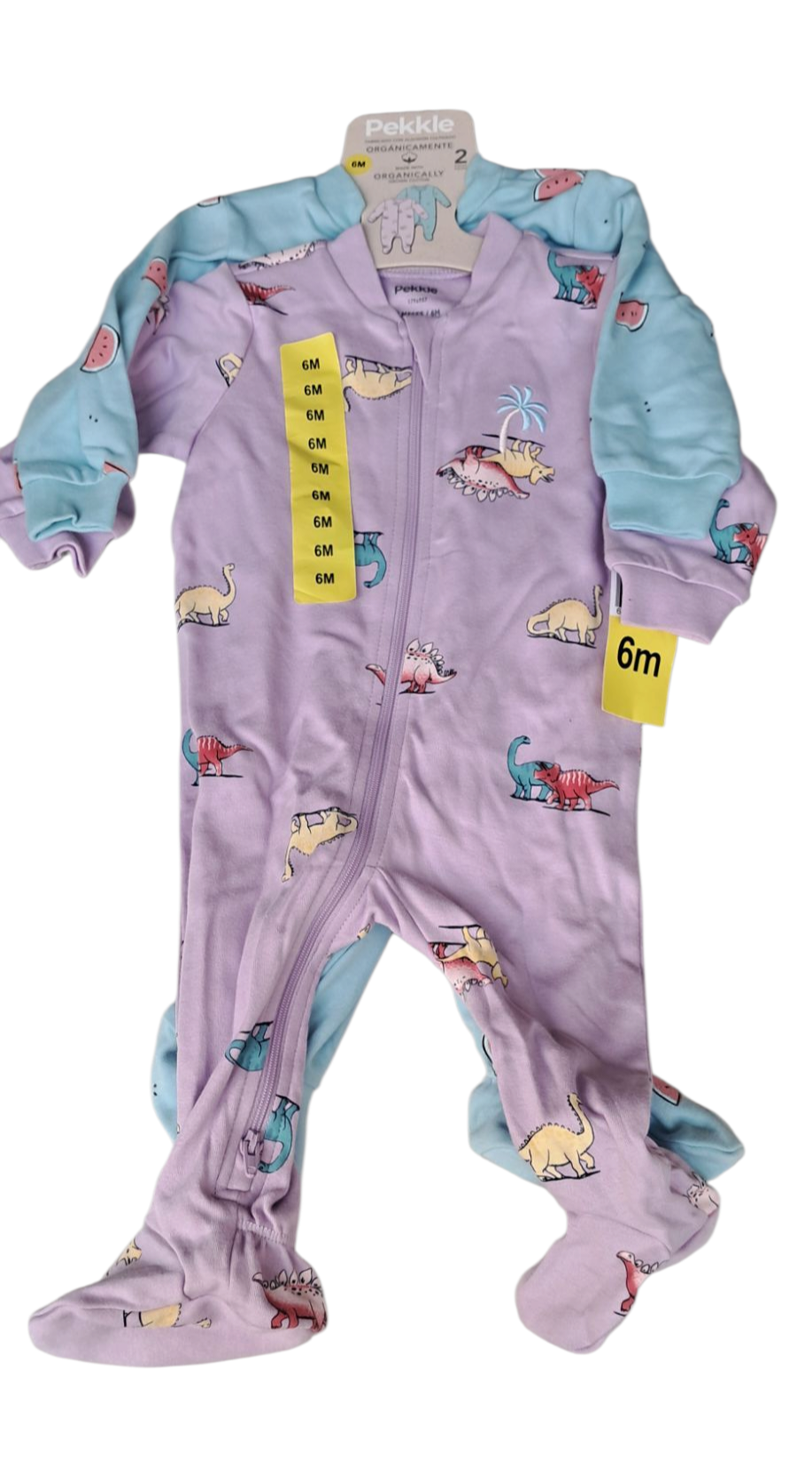 Pekkle - Mamelucos Bebé - Pack 2 - Algodón Orgánico - Tallas 3m/6m/12m