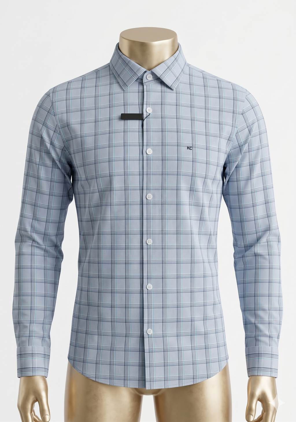 Camisa Kenneth Cole slim fit con 60% algodón. Diseño de cuadros clásico. Fácil planchado, cuello firme. Variedad de talles. Minicostos RM.
