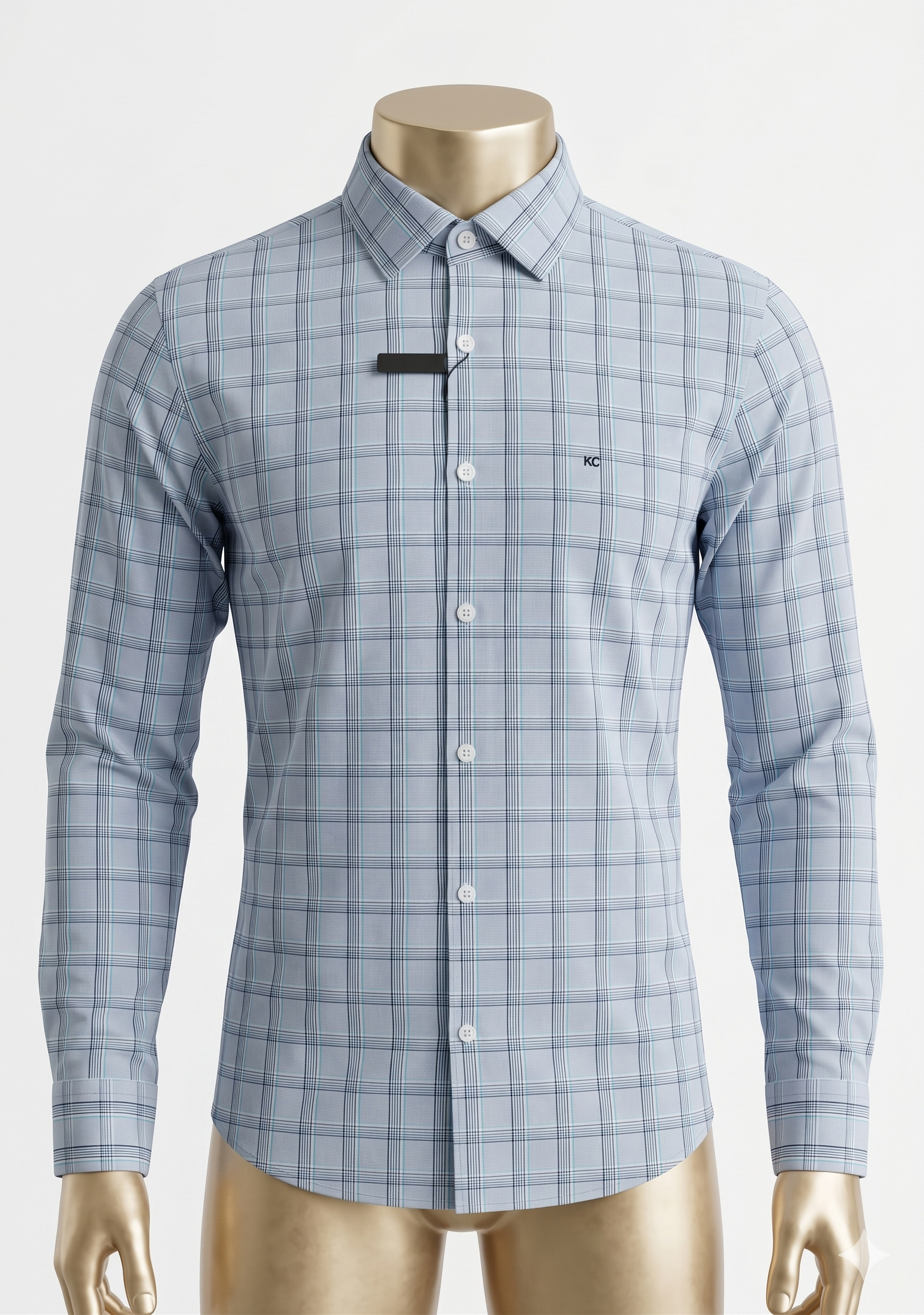 Camisa Kenneth Cole slim fit con 60% algodón. Diseño de cuadros clásico. Fácil planchado, cuello firme. Variedad de talles. Minicostos RM.