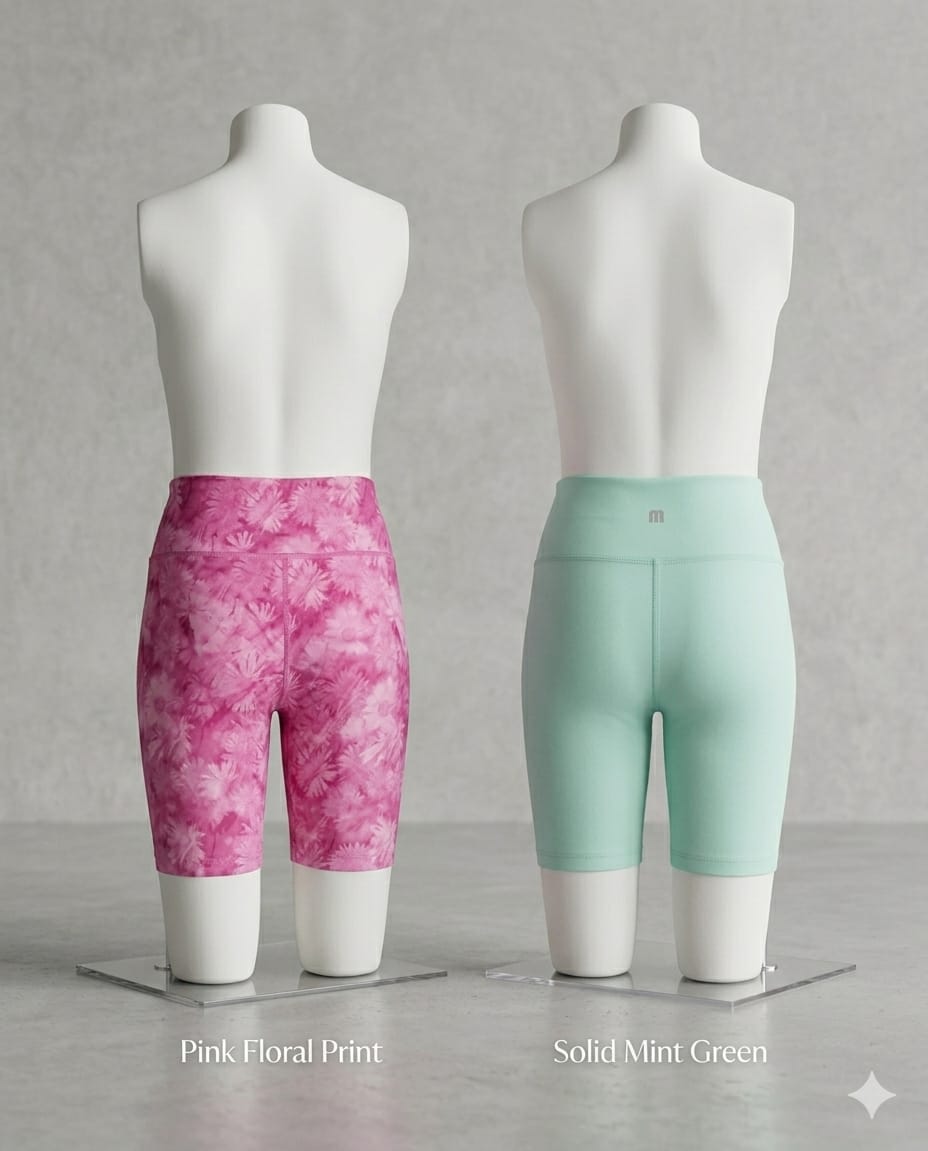 Mondetta - Biker Shorts Niña - Set de 2 - Aqua y Floral Rosa