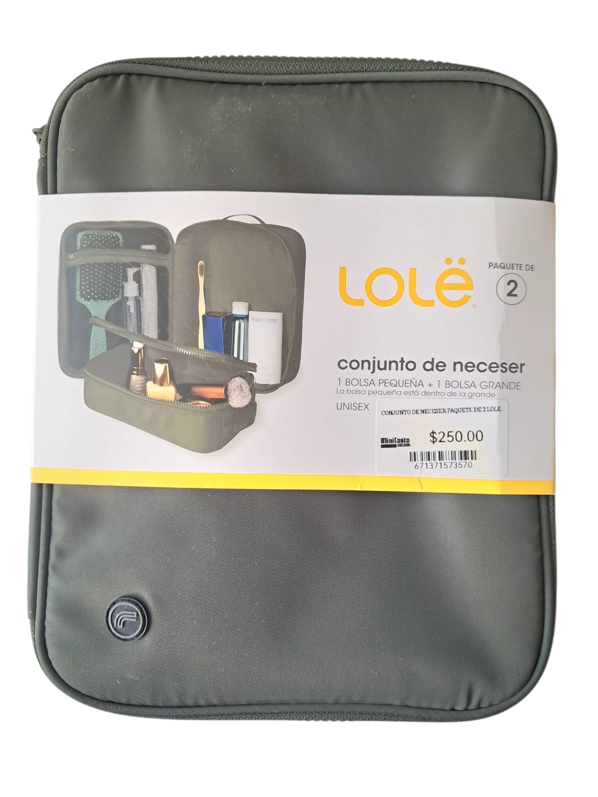 Neceser Lolë Original | Nuevo con Etiqueta | Organizador Versátil Verde Olivo Acolchado