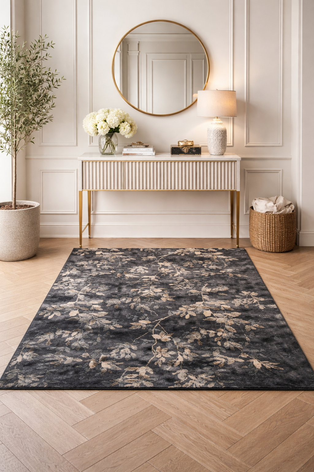 Off the Loom - Tapete Floral - 73x116 cm - Tonos Oscuros