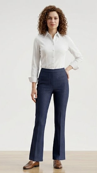 Pantalón Formal Jezebel para Dama | Pierna Acampanada | Azul Marino | Nuevo