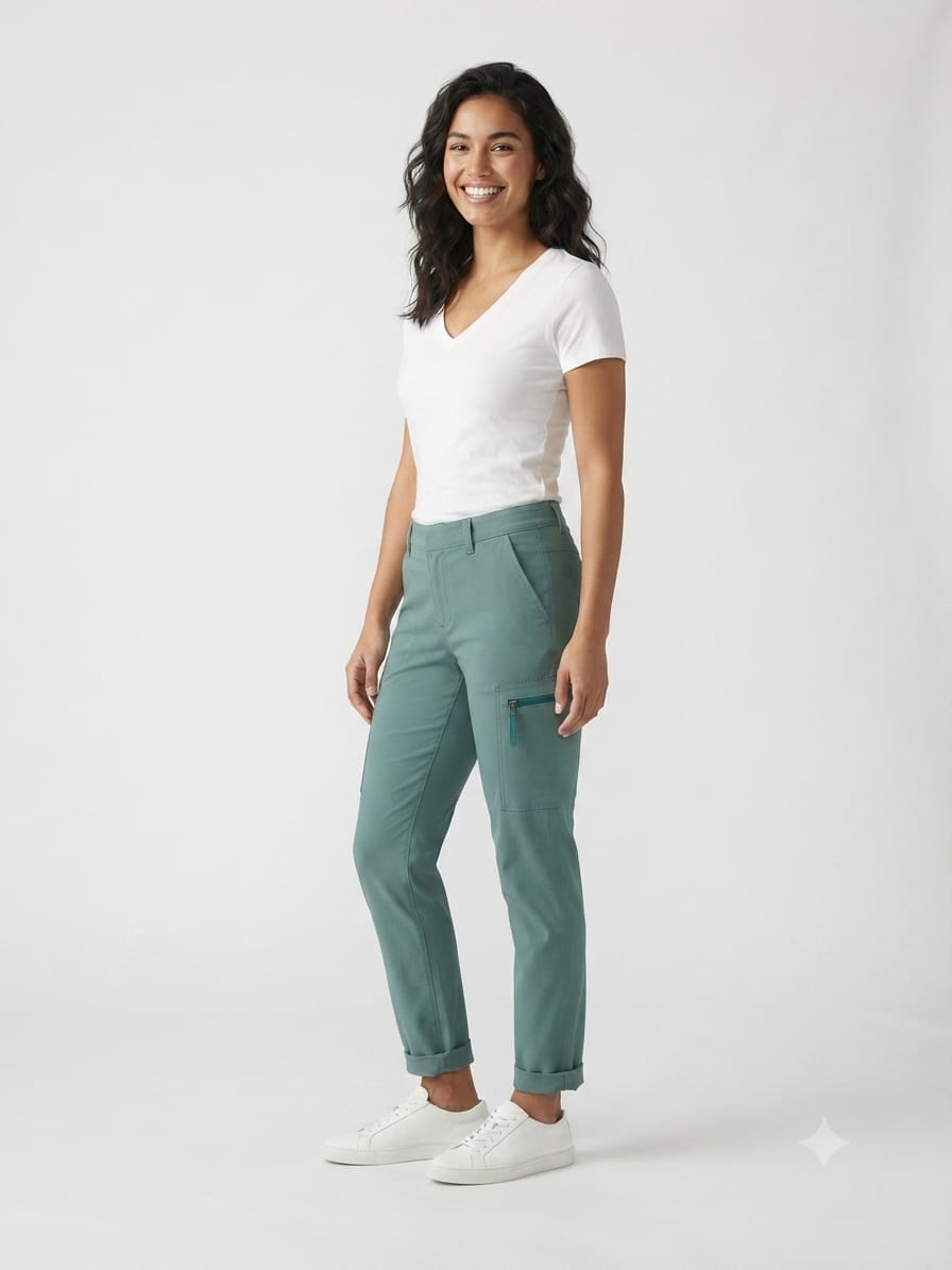 Pantalón Casual Slim Kirkland Dama | Talla 8 (M) | Colores Gris y Verde