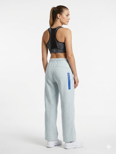 Pantalón Mondetta para Dama Pierna Ancha | Tiro Alto | Azul y Gris