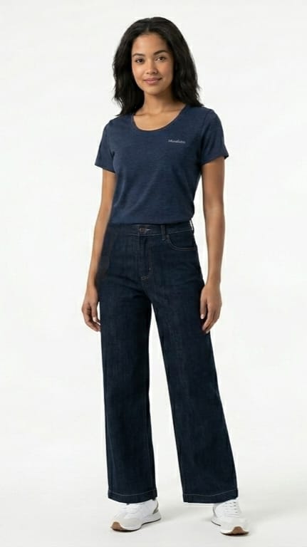 Jeans Wide Leg Vigoss para Dama | Color Dark Blue | Talla 10/30 | Original
