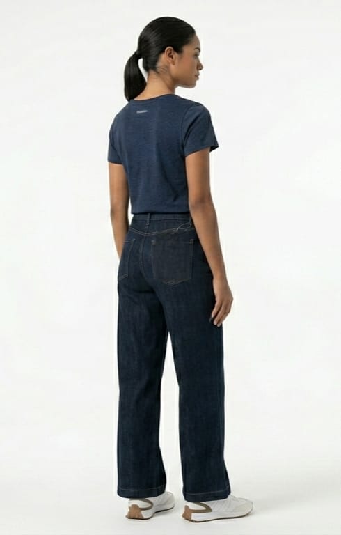 Jeans Wide Leg Vigoss para Dama | Color Dark Blue | Talla 10/30 | Original