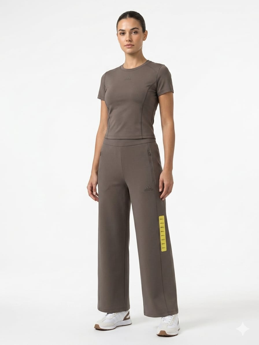 Pantalón Adidas Original para Dama | Pierna Ancha | Color Café | Talla CH