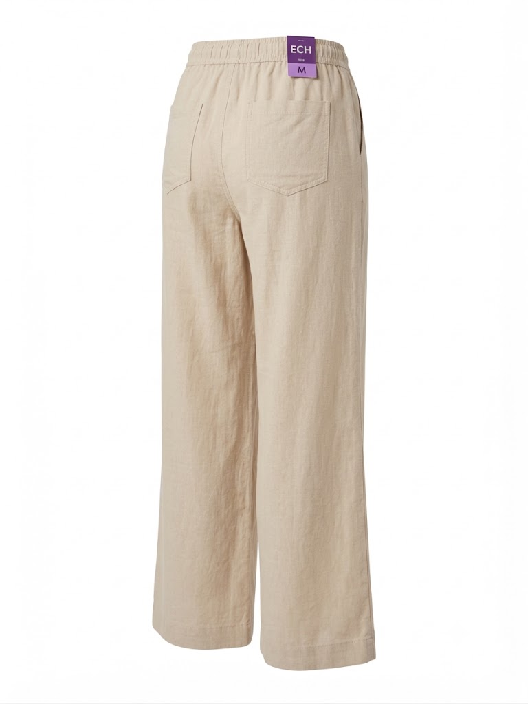 Pantalón Casual Briggs para Mujer | Lino / Rayon| Azul, Beige y Rayado