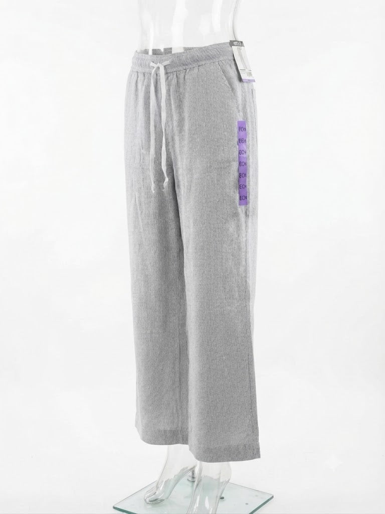 Pantalón Casual Briggs para Mujer | Lino / Rayon| Azul, Beige y Rayado