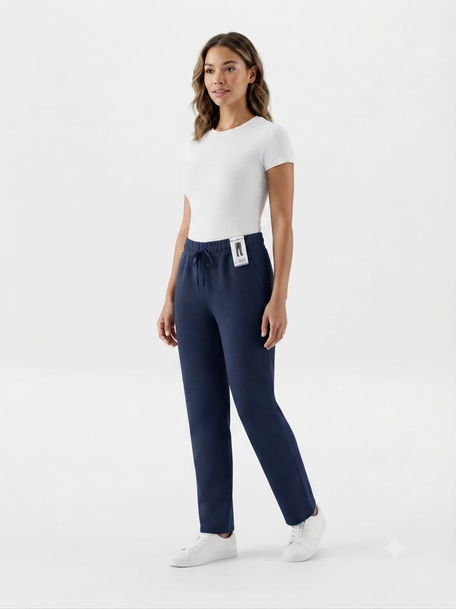 Pantalón Mondetta para Dama Pierna Ancha | Tiro Alto | Azul y Gris