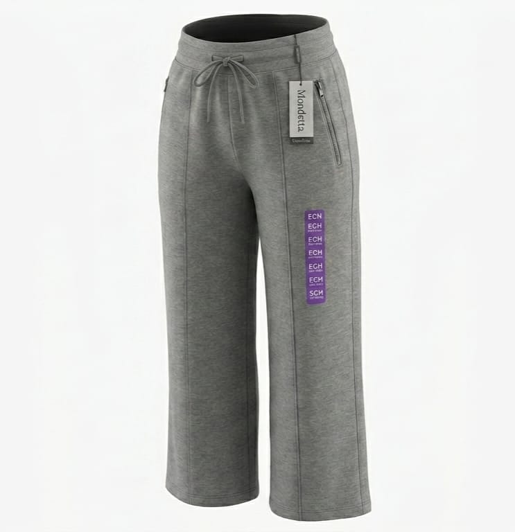 Pantalón Mondetta para Dama Pierna Ancha | Tiro Alto | Azul y Gris