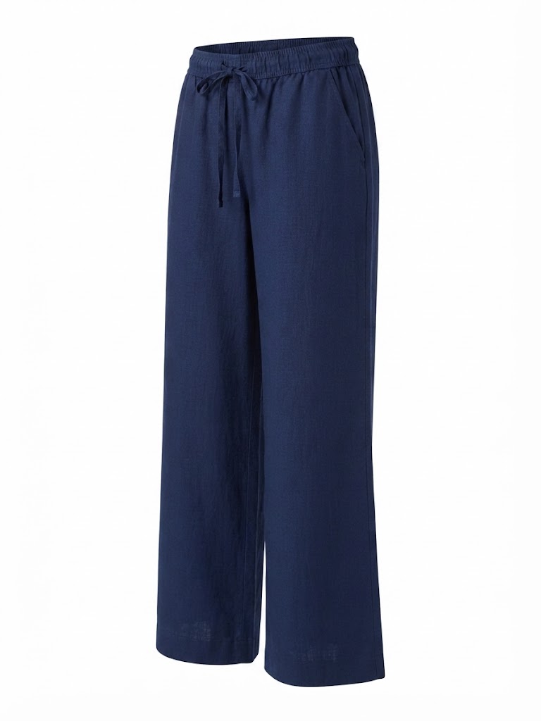 Pantalón Casual Briggs para Mujer | Lino / Rayon| Azul, Beige y Rayado