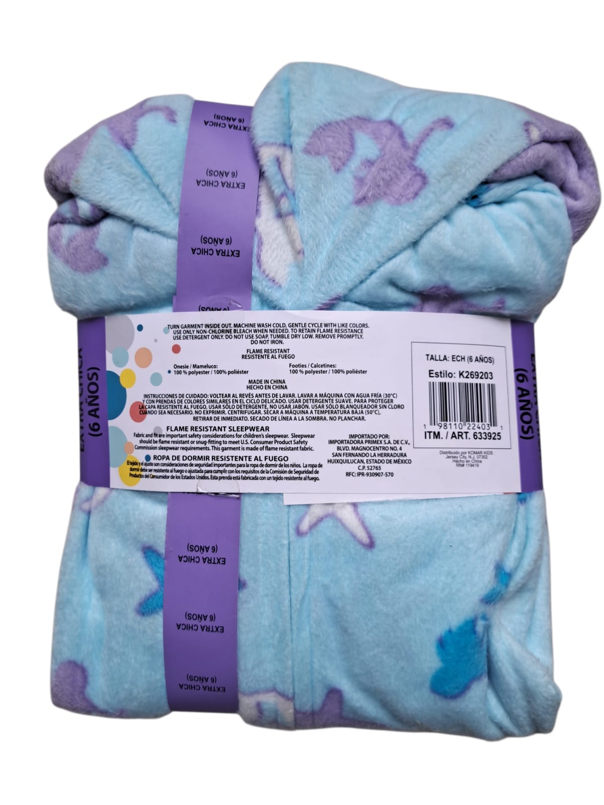 Saint Eve - Mameluco Polar - Unicornio o Sirena - Con Calcetines - Tallas 6 a 16
